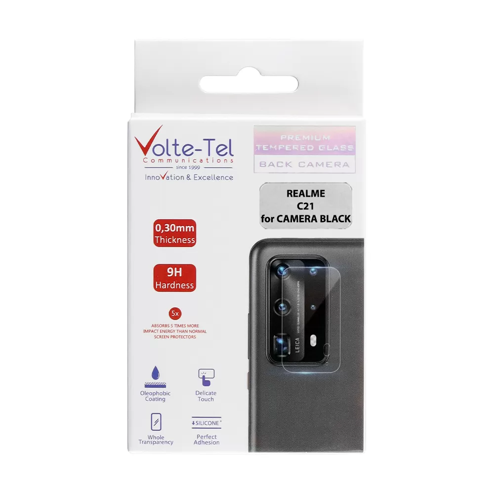 VOLTE-TEL CAMERA GLASS REALME C21 6.5in 9H 0.25mm 3D CURVED BLACK - Image 7