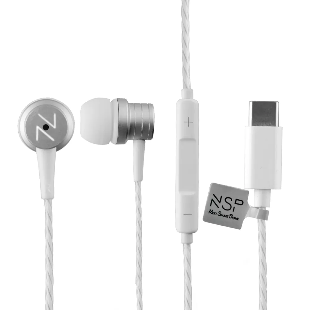 NSP HANDS FREE STEREO UNIVERSAL TYPE C 1.2m RIPPLY HN28 WITH REMOTE AND MIC WHITE - Image 2