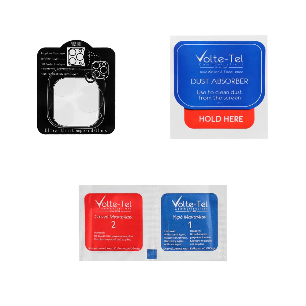 VOLTE-TEL CAMERA GLASS IPHONE 14 PRO 6.1in/14 PRO MAX 6.7in 9H 0.25mm 3D CURVED TRANSPARENT - Image 4