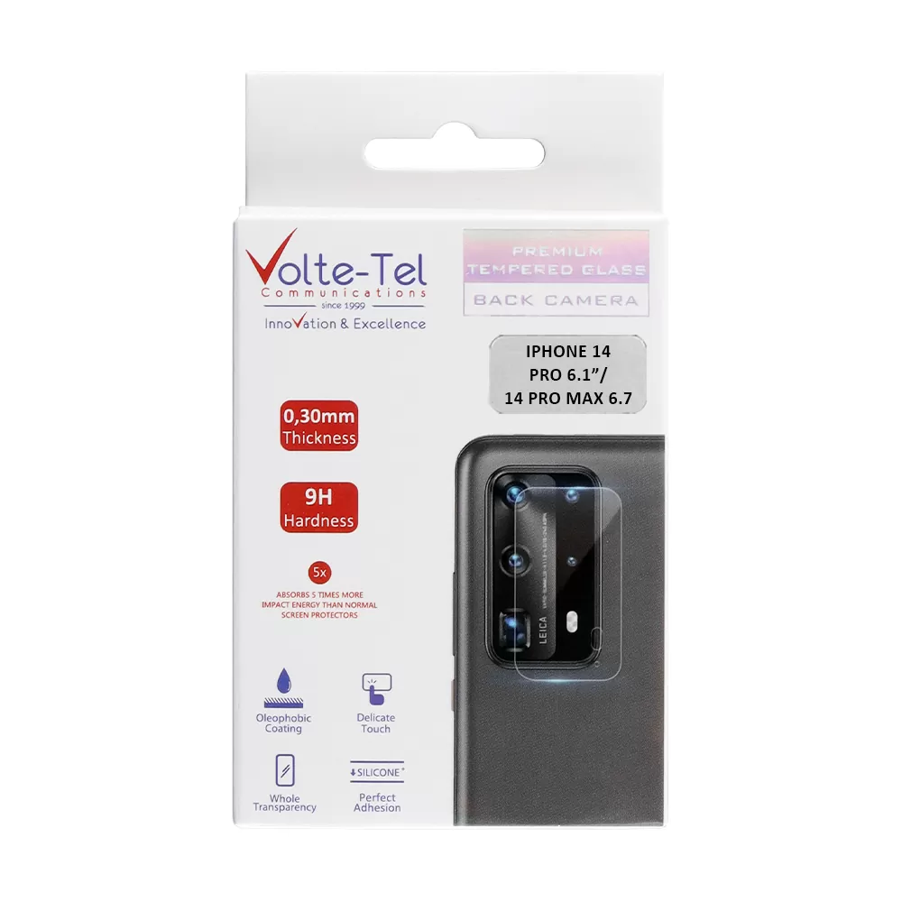 VOLTE-TEL CAMERA GLASS IPHONE 14 PRO 6.1in/14 PRO MAX 6.7in 9H 0.25mm 3D CURVED TRANSPARENT - Image 5