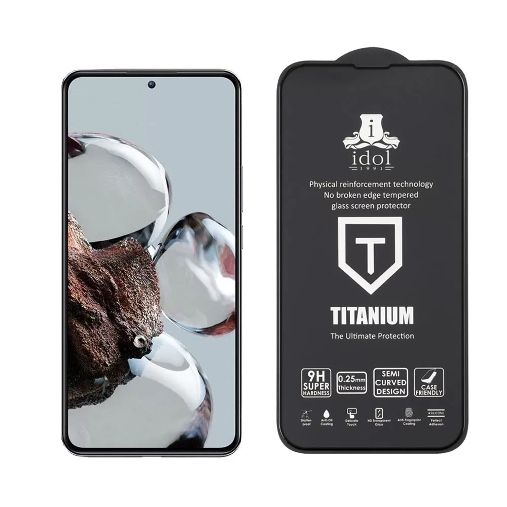 IDOL 1991 TITANIUM TEMPERED GLASS XIAOMI 12T/12T PRO 6,67in 9H 0.25mm  SEMI CURVED FULL GLUE BLACK - Image 2