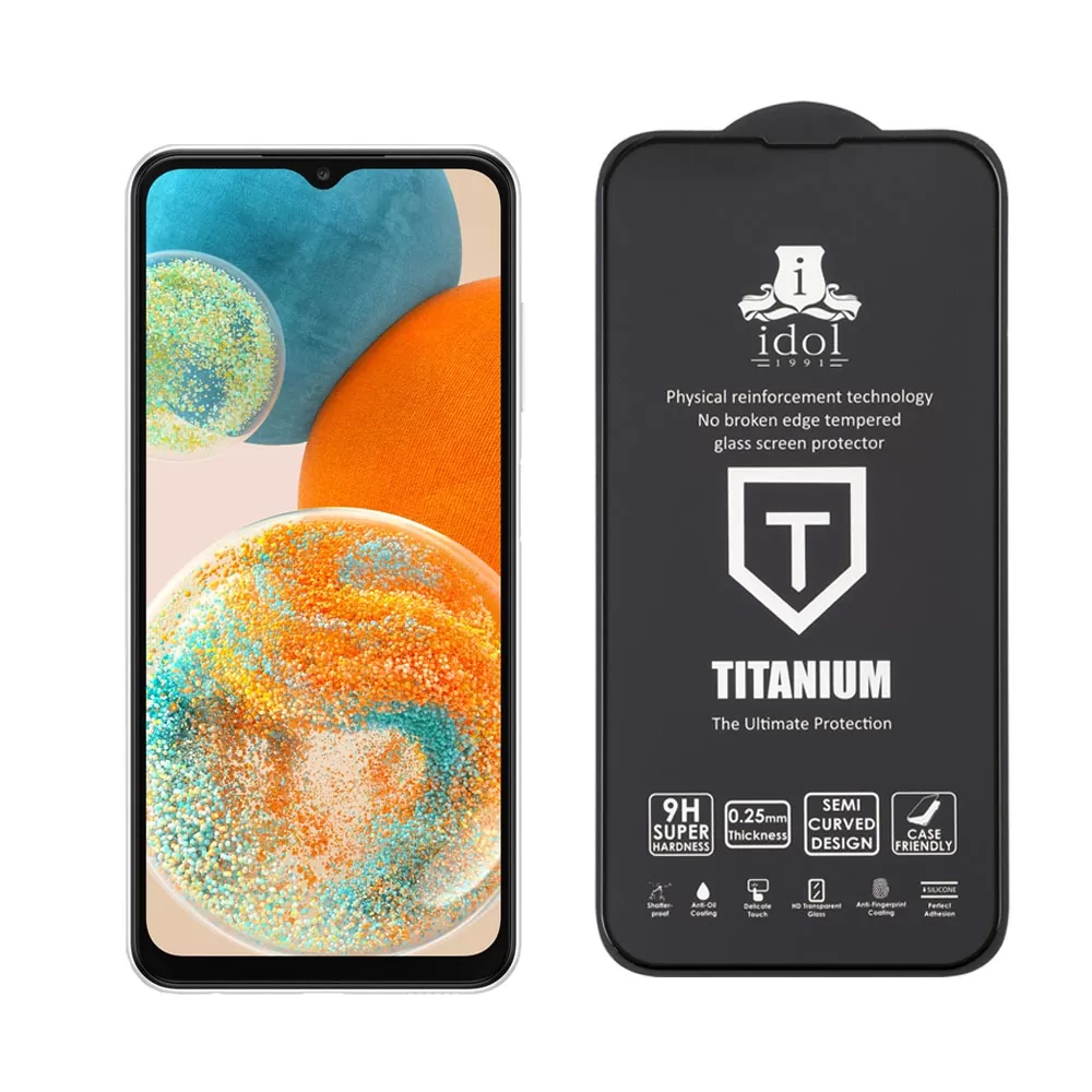 IDOL 1991 TITANIUM TEMPERED GLASS SAMSUNG A23 4G A235/A23 5G A236 6.6in 9H 0.25mm  SEMI CURVED FULL GLUE BLACK - Image 2