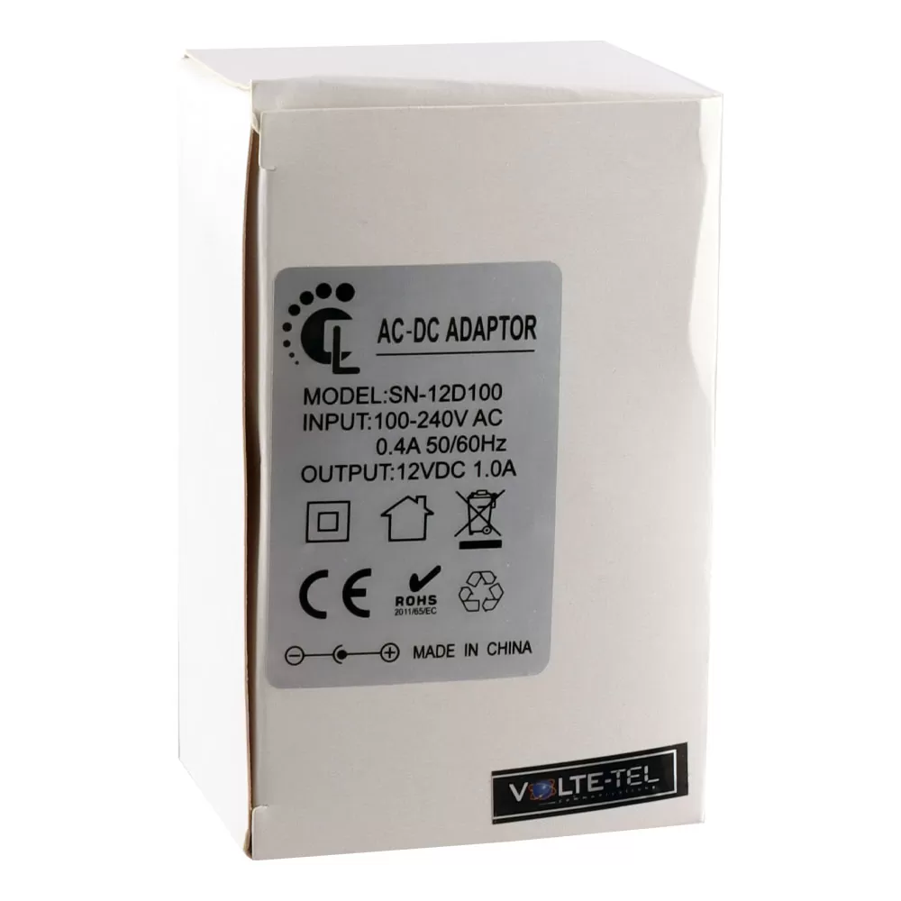 VOLTE-TEL UNIVERSAL ΤΡΟΦΟΔΟΤΙΚO DESKTOP 12V 1A DC CONNECTOR 5,5X2,1mm ME LED - Image 3