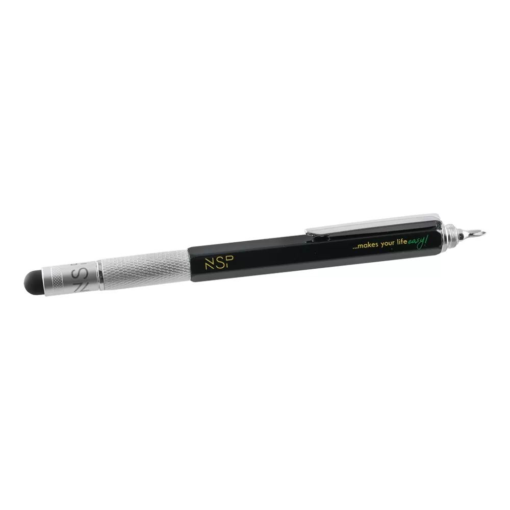NSP ΣΤΥΛΟ 7 IN 1 METALLIC MULTI-TOOL PEN BLACK - Image 3