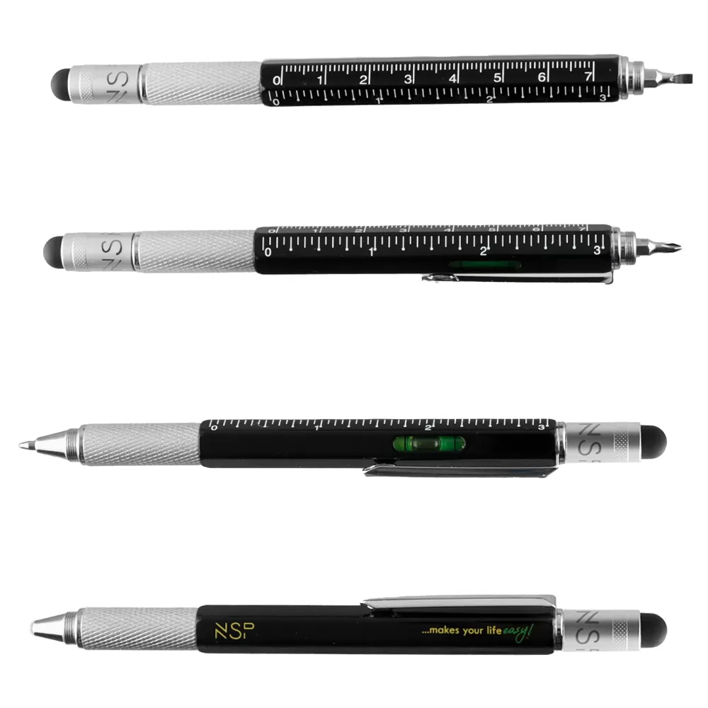 NSP ΣΤΥΛΟ 7 IN 1 METALLIC MULTI-TOOL PEN BLACK - Image 5