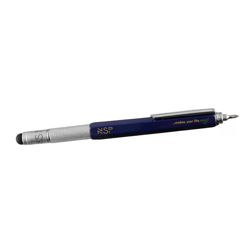NSP ΣΤΥΛΟ 7 IN 1 METALLIC MULTI-TOOL PEN BLUE - Image 3