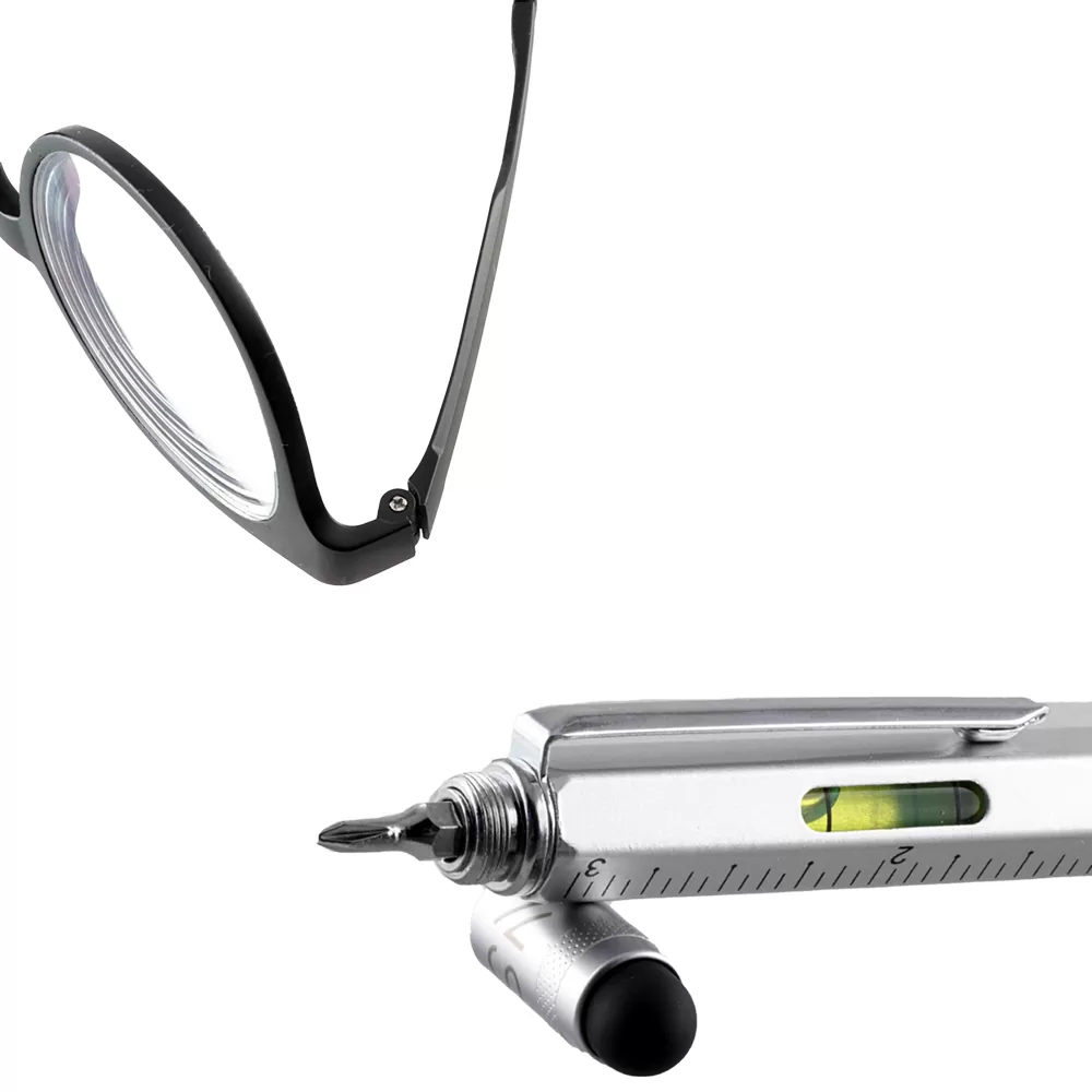 NSP ΣΤΥΛΟ 7 IN 1 METALLIC MULTI-TOOL PEN SILVER (WITH RED INK) - Image 9