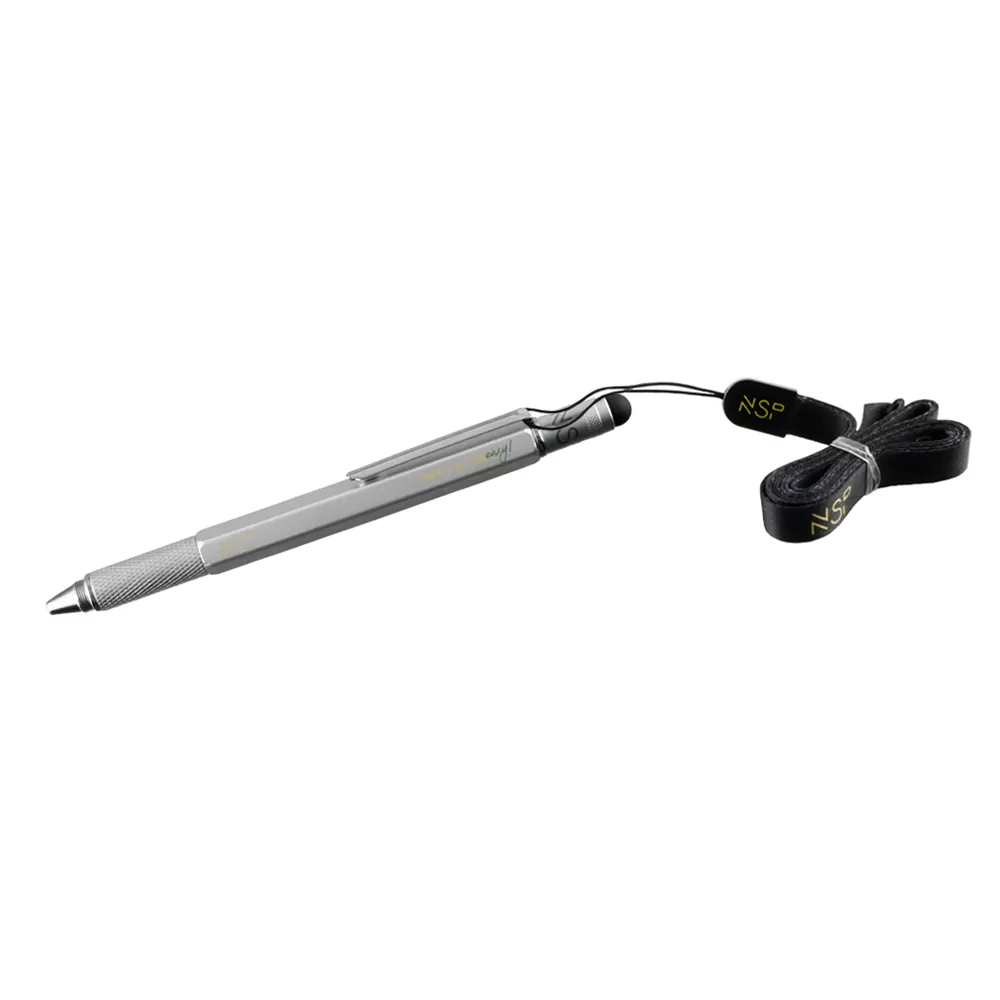 NSP ΣΤΥΛΟ 7 IN 1 METALLIC MULTI-TOOL PEN SILVER (WITH RED INK) - Image 12