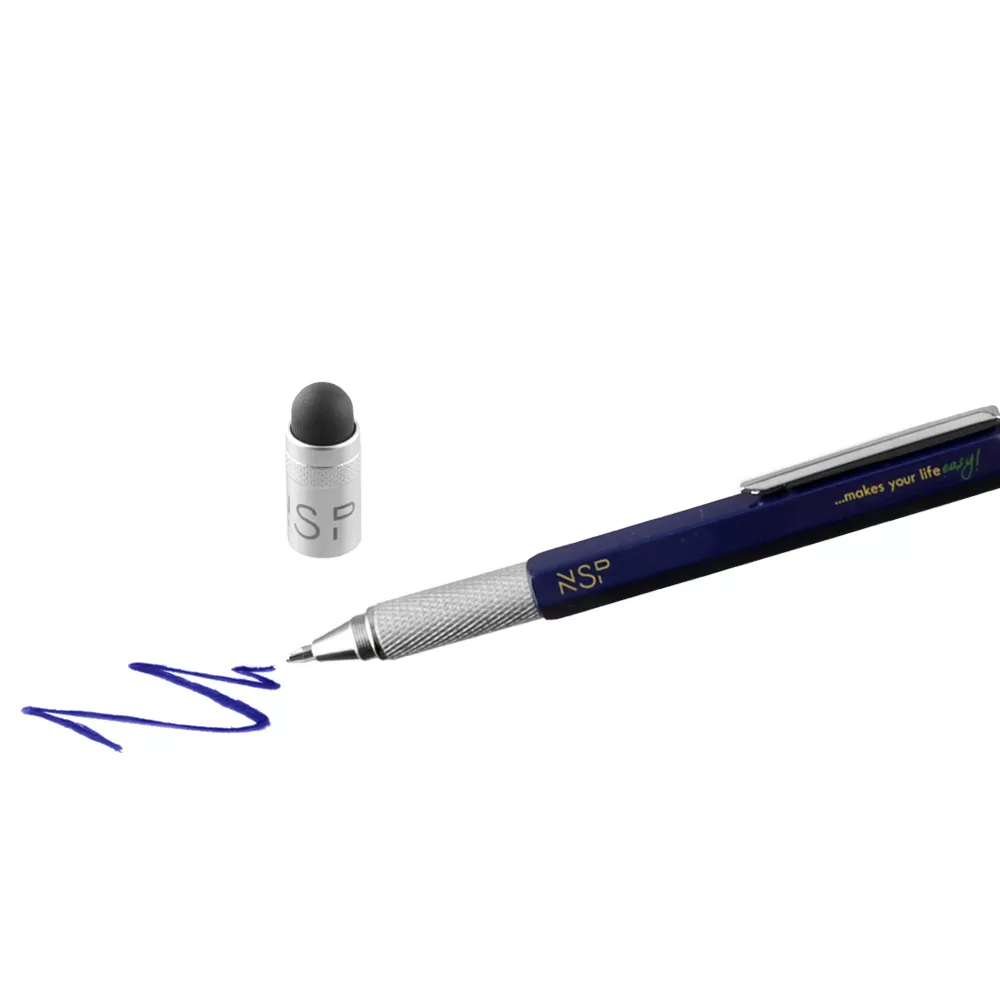 NSP STAND WITH 30 PCS NSP ΣΤΥΛΟ 7 IN 1 METALLIC MULTI-TOOL PEN BLACK/BLUE/RED - Image 8