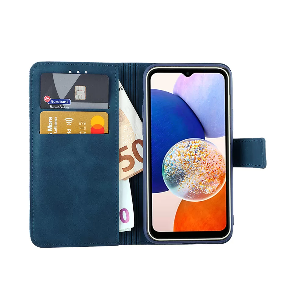 LIME ESSENTIAL ΘΗΚΗ SAMSUNG A14 4G A145/A14 5G A146 6.6in  MAGNET BOOK STAND CLIP DARK BLUE - Image 2