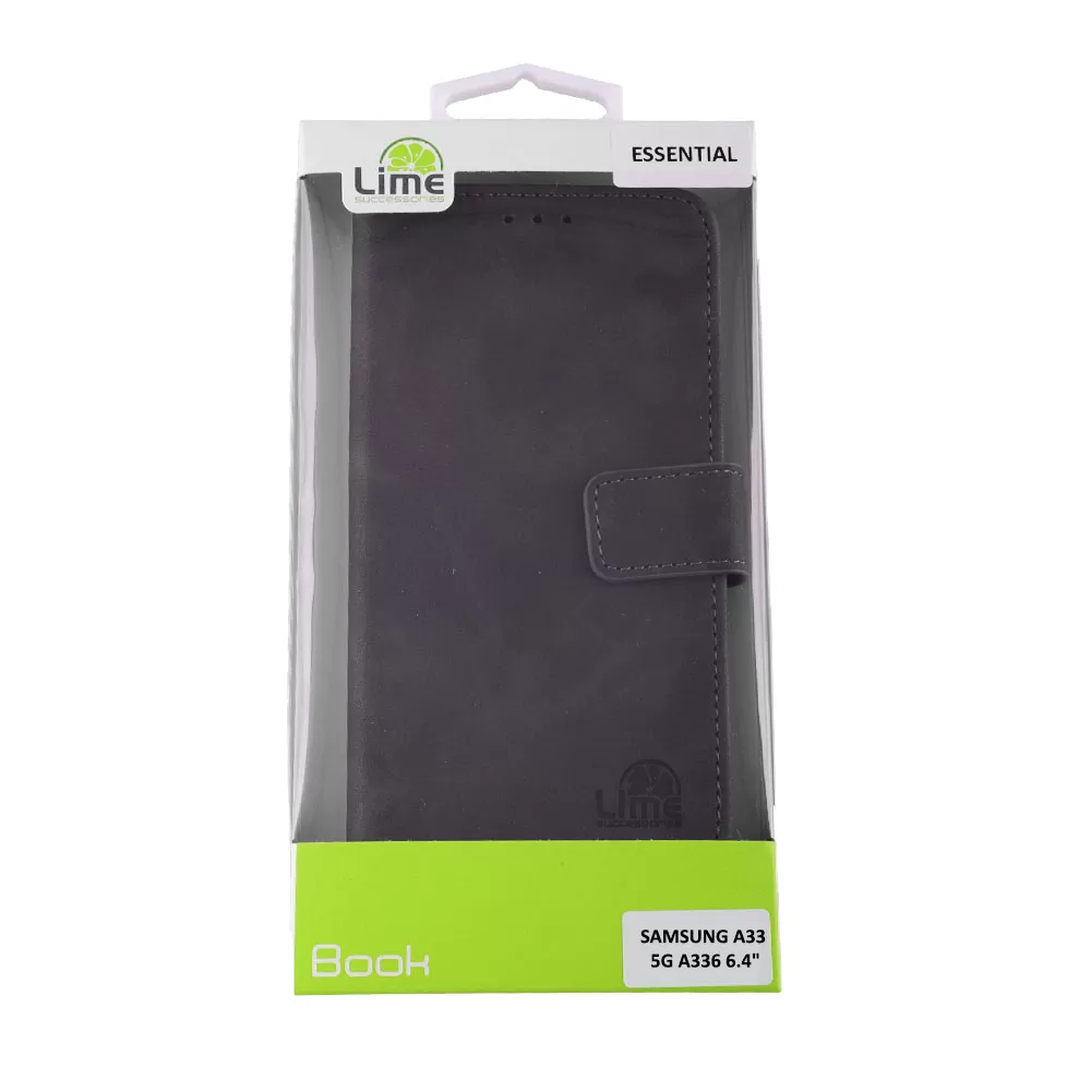 LIME ESSENTIAL ΘΗΚΗ SAMSUNG A33 5G A336 6.4in  MAGNET BOOK STAND CLIP GREY - Image 5