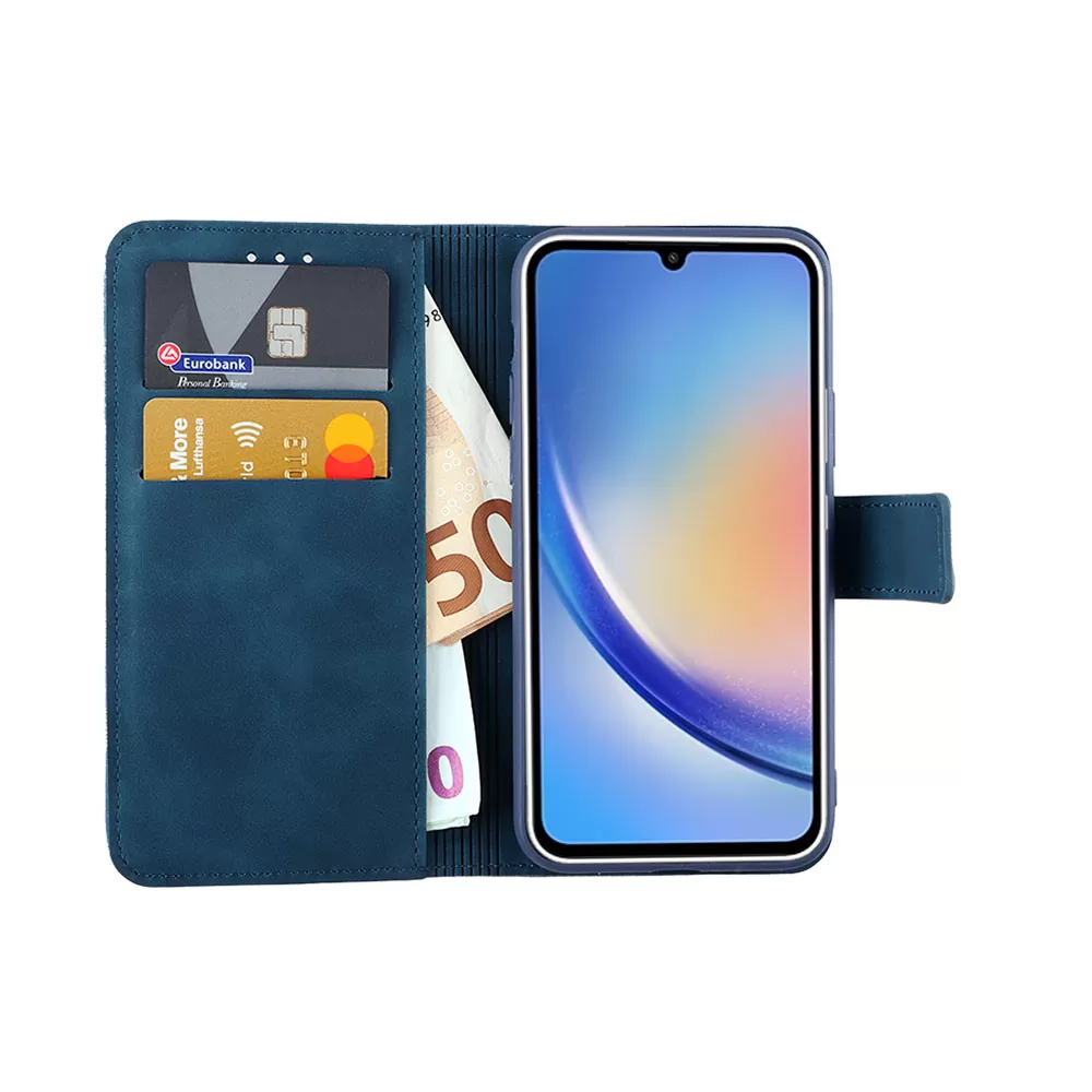 LIME ESSENTIAL ΘΗΚΗ SAMSUNG A34 5G A346 6.6in  MAGNET BOOK STAND CLIP DARK BLUE - Image 2