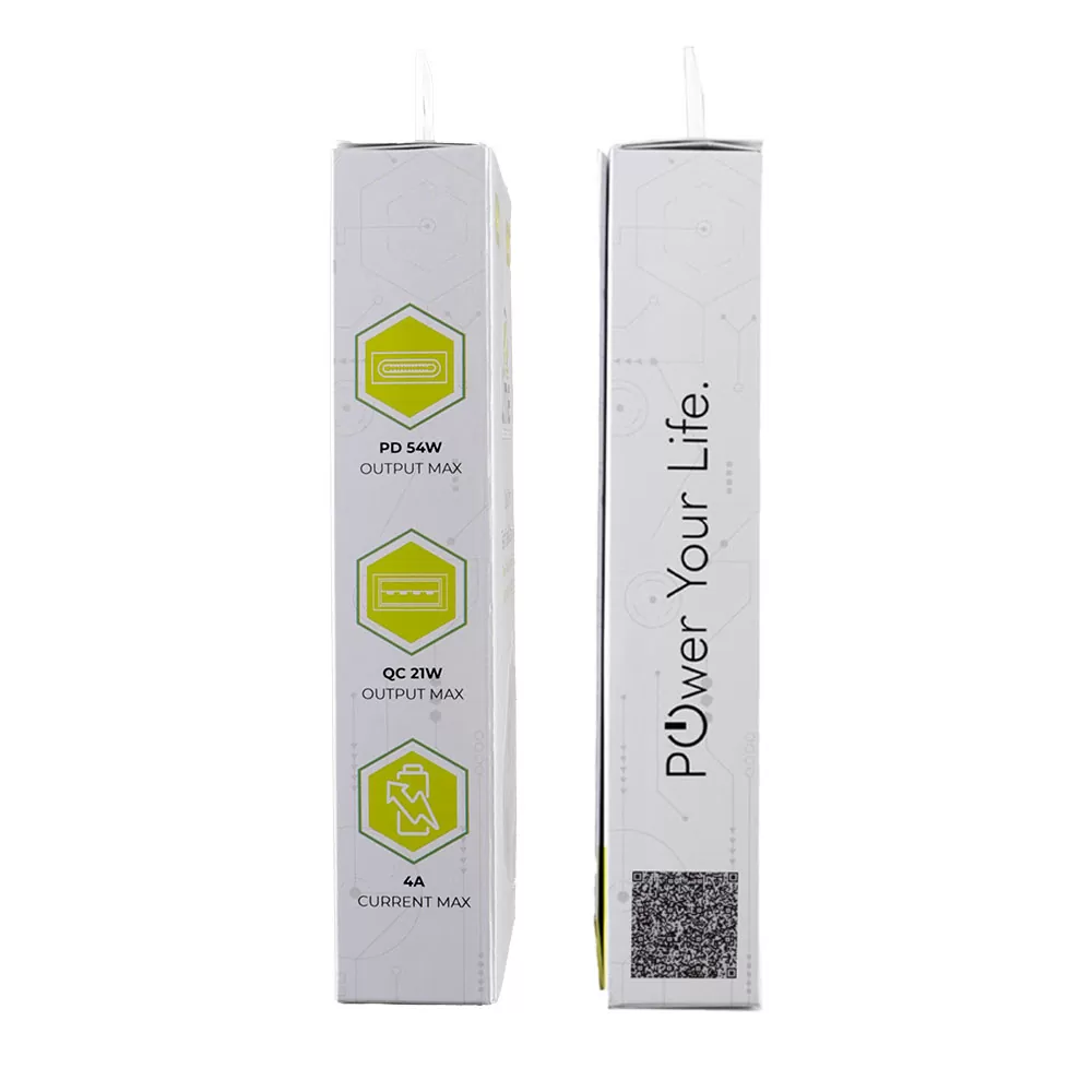 LIME USB-C GAN PD 3.0 DUAL SUPER FAST TRAVEL LTC75W 4.0A PD 54W + USB-A QC 3.0 21W TOTAL 75W WHITE - Image 6