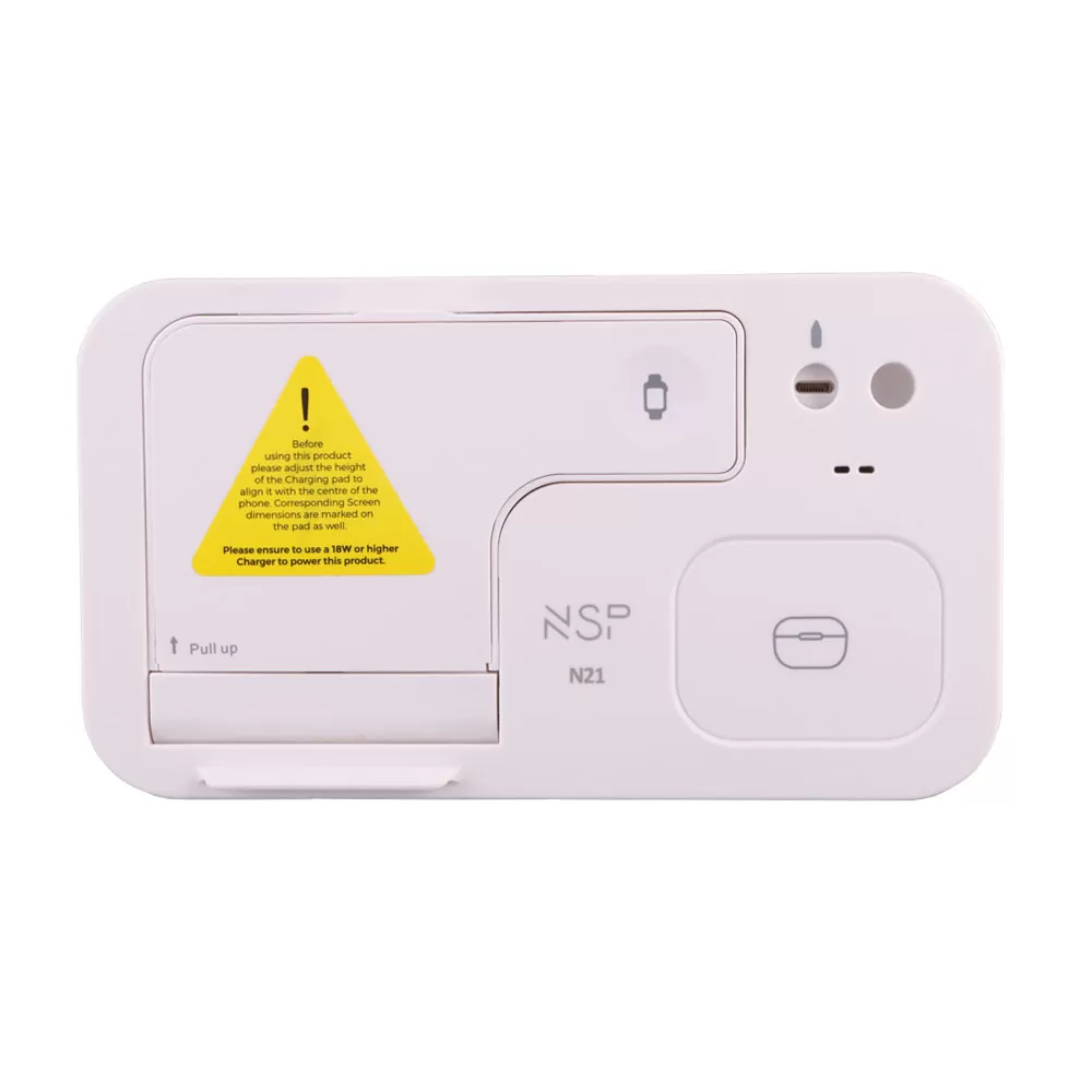 NSP N21 WIRELESS CHARGER 4 IN 1 (PHONE 15W/SMARTWATCH 2W/BLUETOOTH 3W/APPLE PENCIL 1W) USB-C 1m WHITE - Image 5