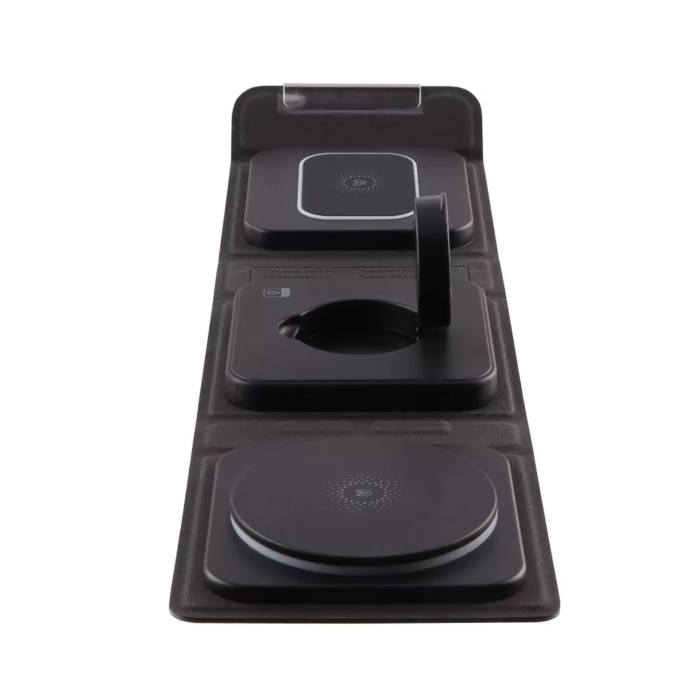 NSP N19 WIRELESS CHARGER 3 IN 1 MAGSAFE 15W (PHONE 15W/SMARTWATCH 5W/BLUETOOTH 3W) USB-C 1m BLACK - Image 4