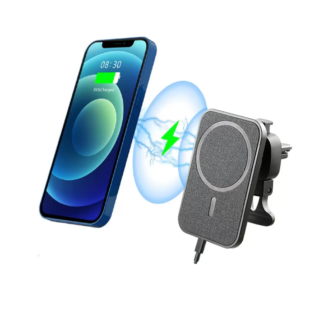 NSP N20 WIRELESS CAR CHARGER MAGSAFE 15W ALUMINIUM ALLOY USB-C 1m BLACK - Image 4