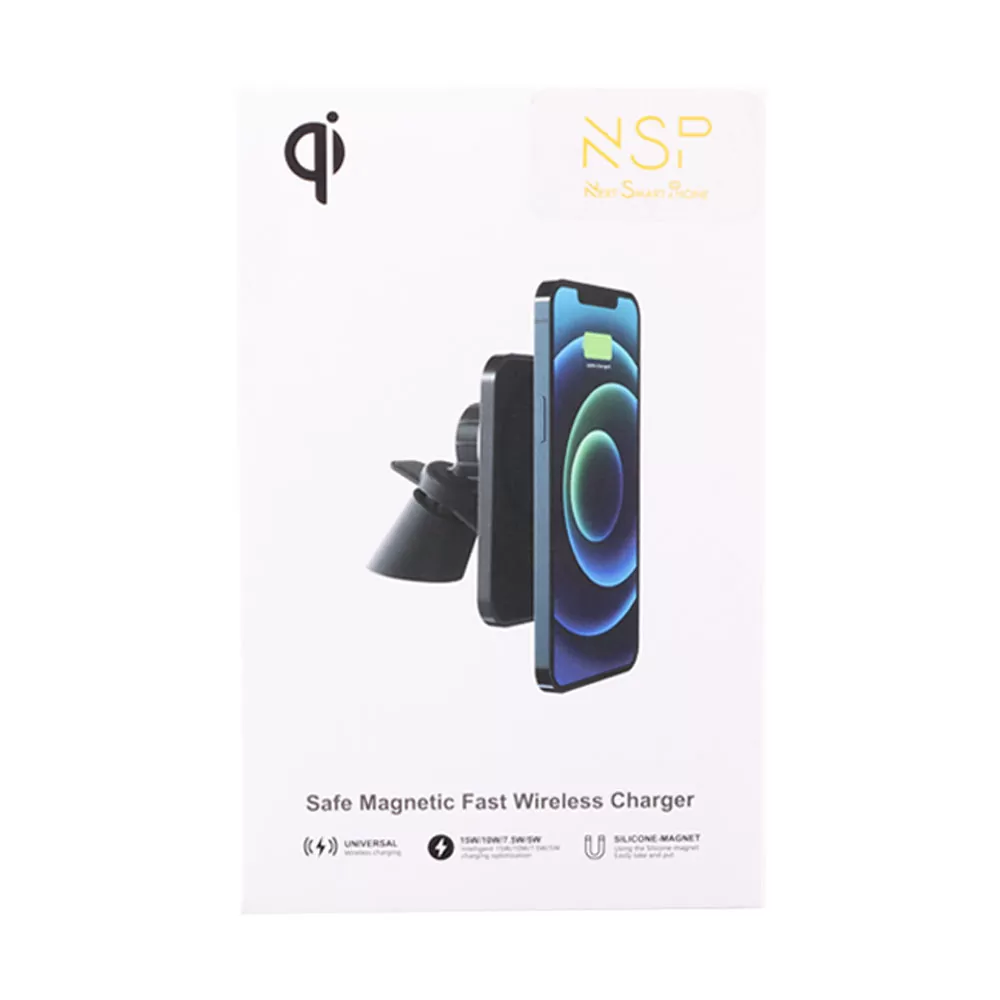 NSP N20 WIRELESS CAR CHARGER MAGSAFE 15W ALUMINIUM ALLOY USB-C 1m BLACK - Image 5