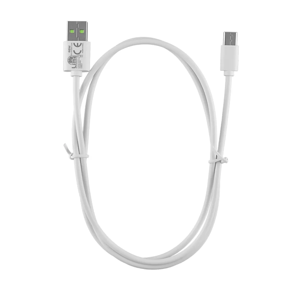 LIME USB-C TYPE C LONG TO USB-A 4A ΦΟΡΤΙΣΗΣ-DATA 1m LUC03 68W WHITE - Image 3