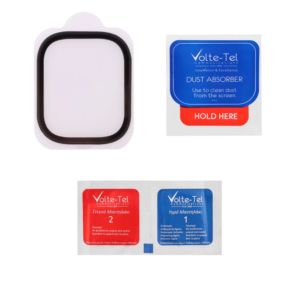 VOLTE-TEL TEMPERED GLASS APPLE WATCH ULTRA/ULTRA 2 49mm 1.92in 9H 0.30mm TWO COLOR FULL GLUE FULL COVER TITANIUM-BLACK - Image 2