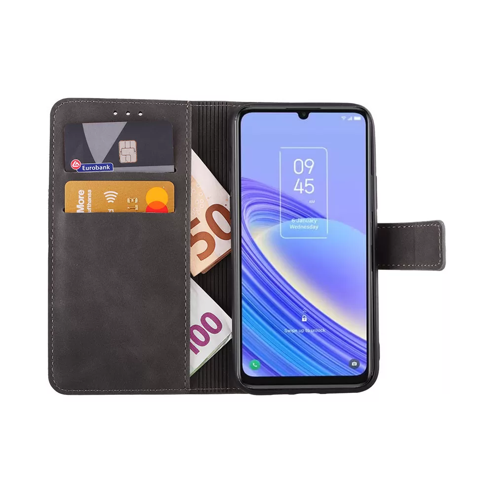 LIME ESSENTIAL ΘΗΚΗ TCL 40 SE 6.75in  MAGNET BOOK STAND CLIP GREY - Image 2