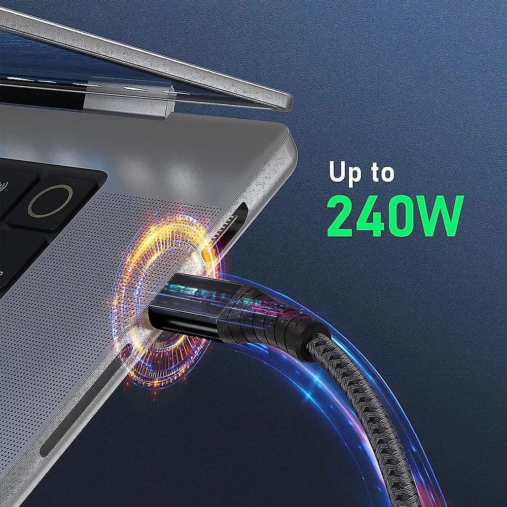 NSP N23 USB-C TYPE C TO TYPE C USB 4.0 PD 240W/40GP/8K 60HZ/ 5K DUAL CHANNEL 4K 1.5m BLACK - Image 3