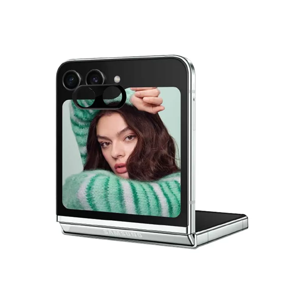 VOLTE-TEL CAMERA GLASS SAMSUNG Z FLIP 5 5G F731 6.7in 9H 0.25mm 3D CURVED BLACK - Image 2