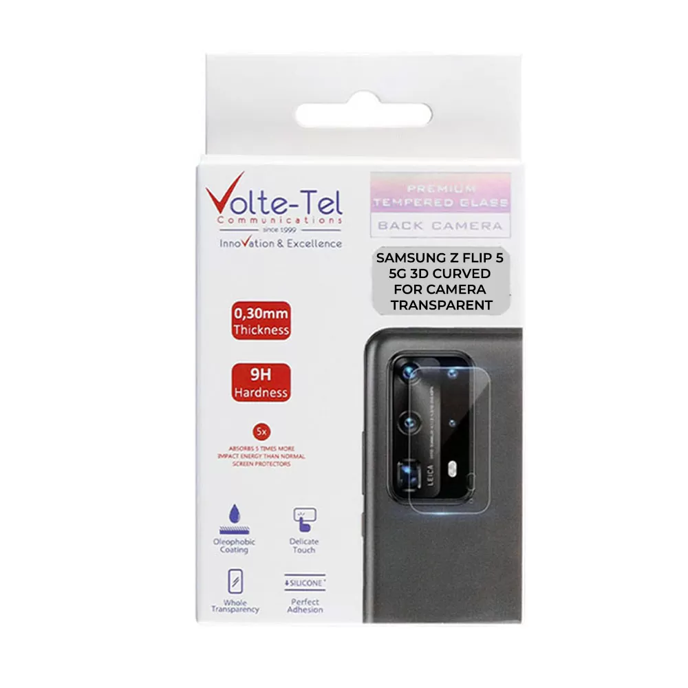 VOLTE-TEL CAMERA GLASS SAMSUNG Z FLIP 5 5G F731 6.7in 9H 0.25mm 3D CURVED TRANSPARENT - Image 4