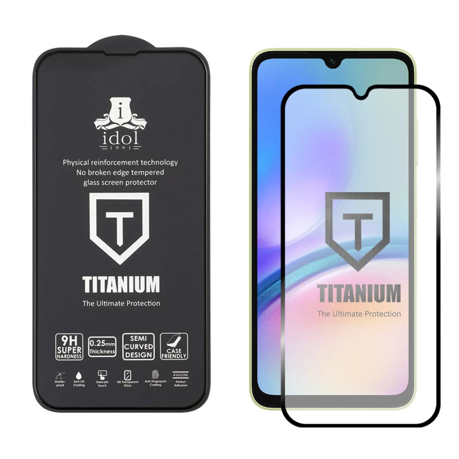 IDOL 1991 TITANIUM TEMPERED GLASS SAMSUNG A05s 4G A057/F14 4G E145 6.7in 9H 0.25mm SEMI CURVED FULL GLUE BLACK - Image 2