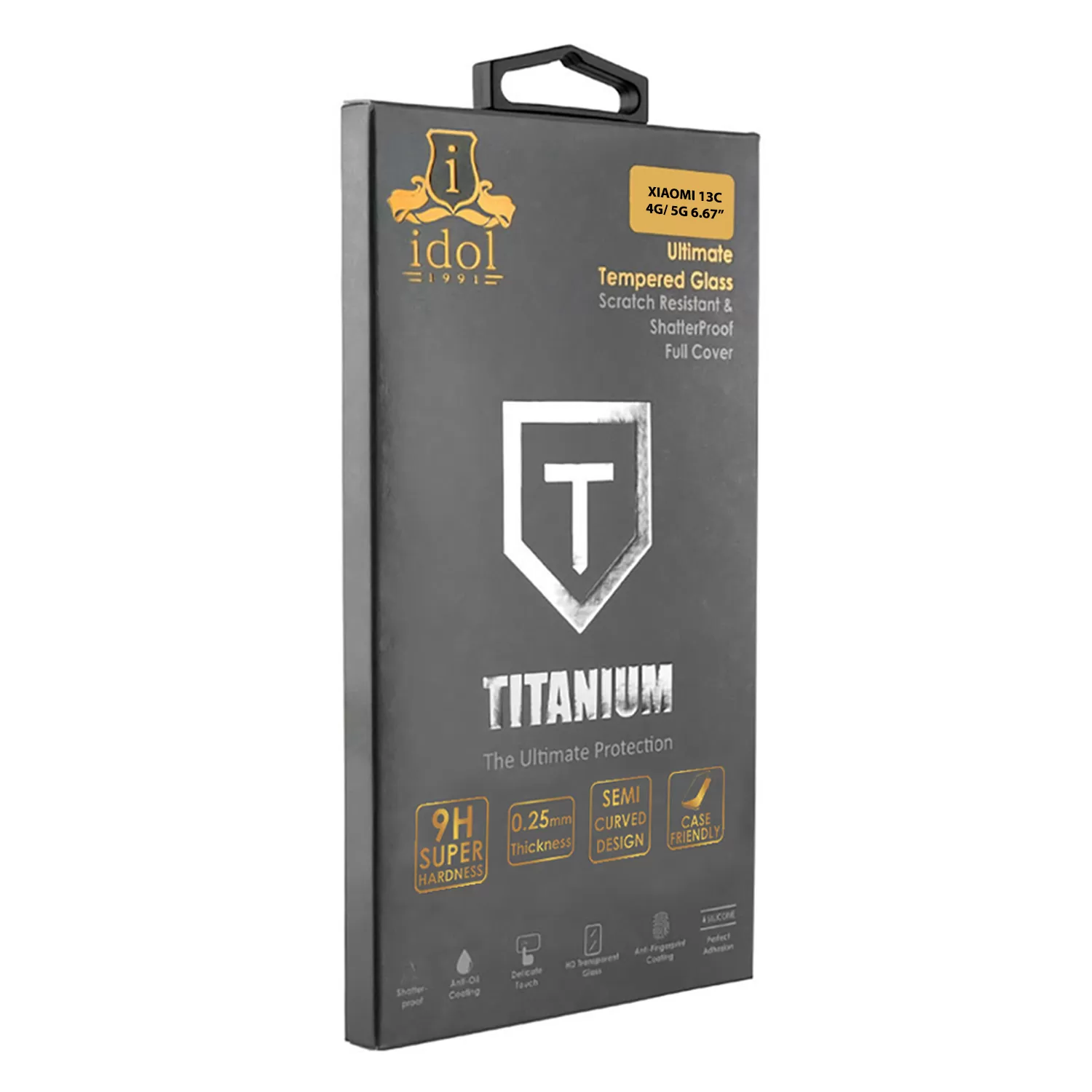 IDOL 1991 TITANIUM TEMPERED GLASS XIAOMI REDMI 13C 4G/5G 6.74in 9H 0.25mm SEMI CURVED FULL GLUE BLACK - Image 5