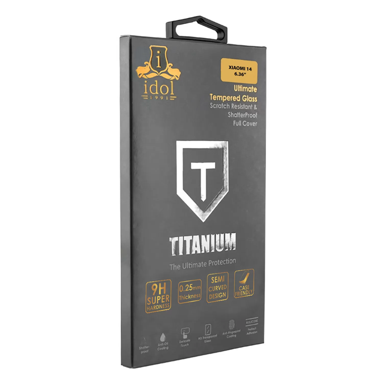 IDOL 1991 TITANIUM TEMPERED GLASS XIAOMI 14 6.36in 9H 0.25mm SEMI CURVED FULL GLUE BLACK - Image 5