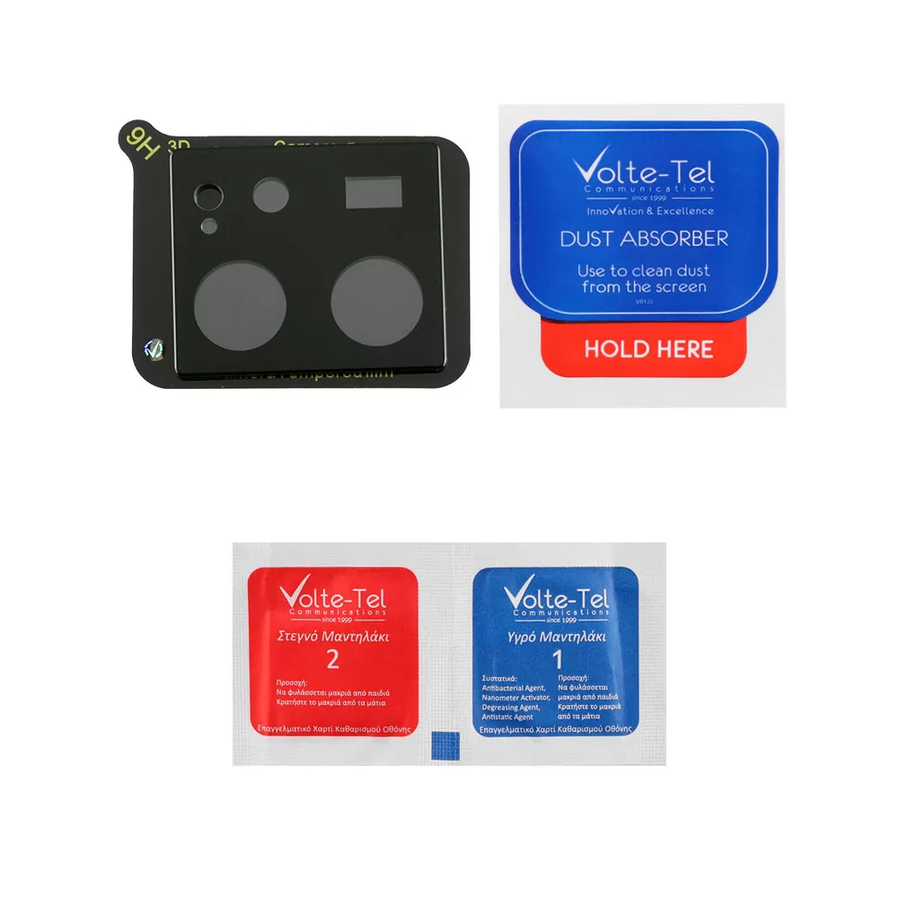 VOLTE-TEL CAMERA GLASS XIAOMI 13T/13T PRO 6.67in 9H 0.25mm 3D CURVED BLACK - Image 4