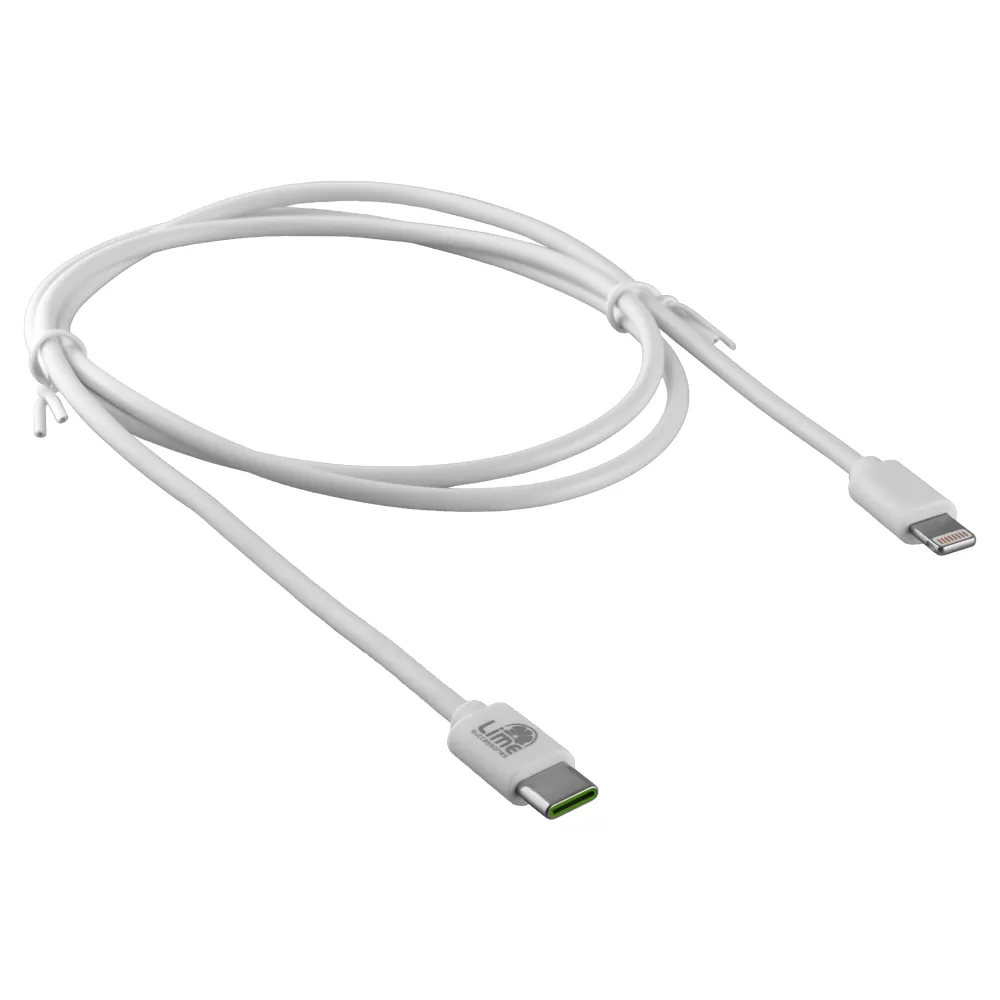 LIME LIGHTNING LONG TO USB-C TYPE C 4.0A ΦΟΡΤΙΣΗΣ-DATA 1m LCL03 30W WHITE - Image 2