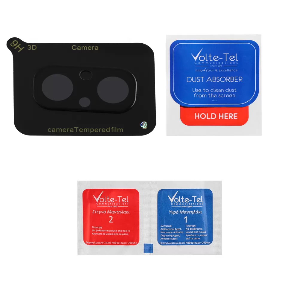 VOLTE-TEL CAMERA GLASS XIAOMI REDMI 12C 6.71in 9H 0.25mm 3D CURVED BLACK - Image 4