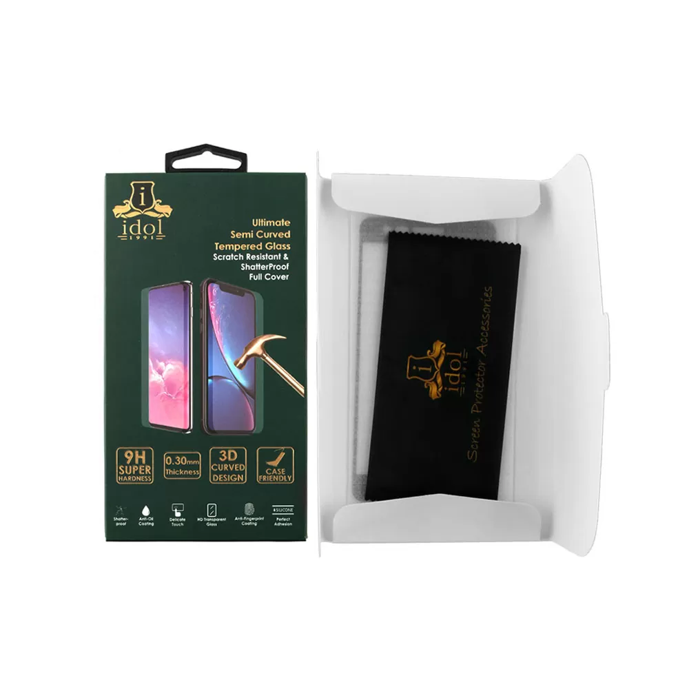 IDOL 1991 GLAMOUR TEMPERED GLASS SAMSUNG S23 ULTRA 5G S918 6.8in9H 0.30mm FULL COVER 3D FULL GLUE FINGER UNLOCK BLACK+SQUEEZYCAR - Image 3