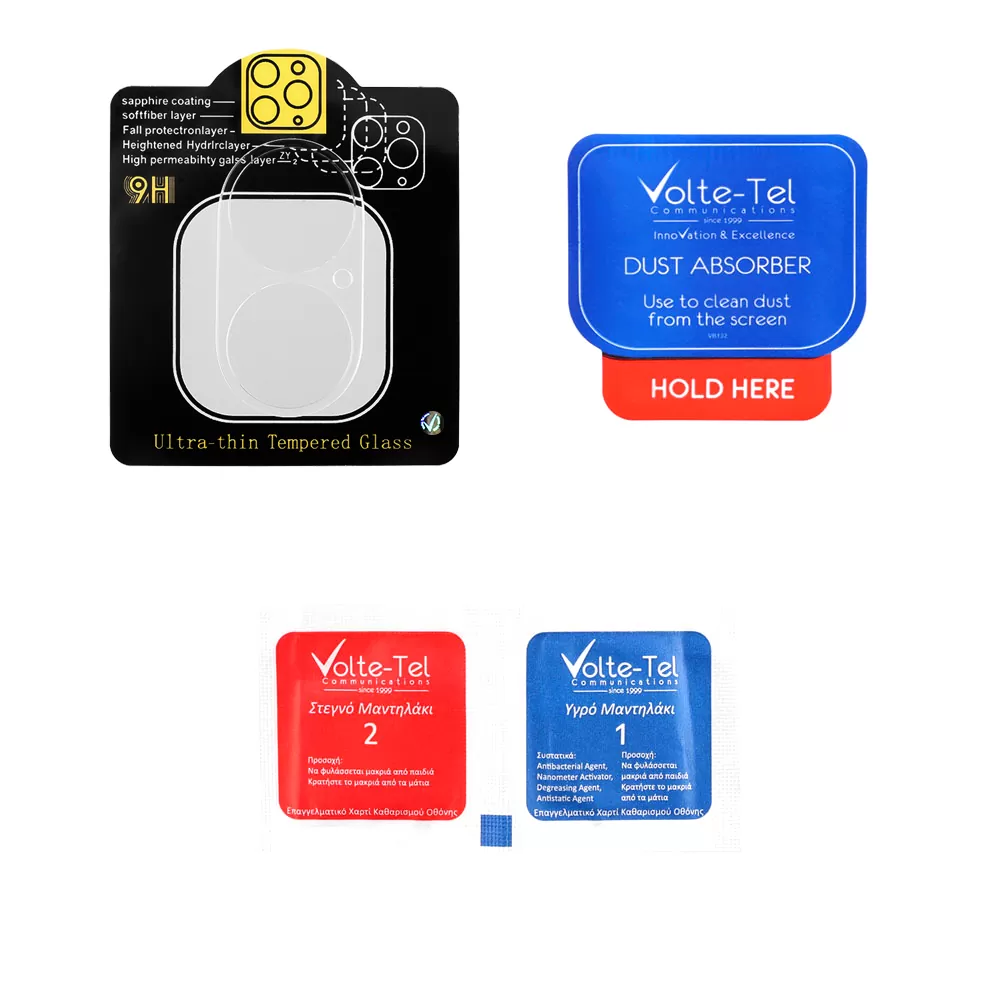 VOLTE-TEL CAMERA GLASS IPHONE 16 6.1in/16 PLUS 6.9in 9H 0.25mm 3D CURVED TRANSPARENT - Image 4