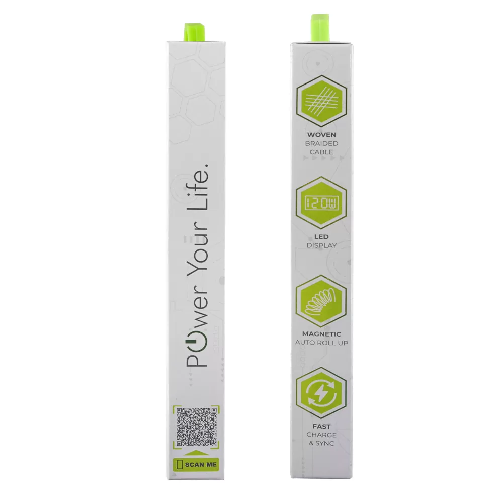 LIME USB-C TYPE C TO USB-C TYPE C 6A ΦΟΡΤΙΣΗΣ-DATA DURABLE MAGNETIC BRAIDED WITH LED DISPLAY 1.2m LBMLCC01 120W GREY - Image 7