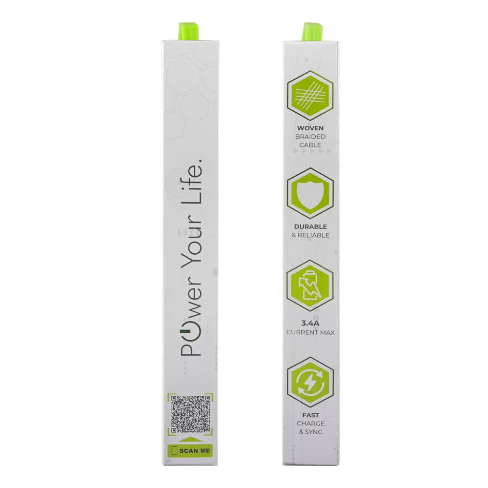 LIME LIGHTNING TO USB-C 3.4A ΦΟΡΤΙΣΗΣ-DATA DURABLE BRAIDED 1m LBCL01 30W WHITE - Image 7