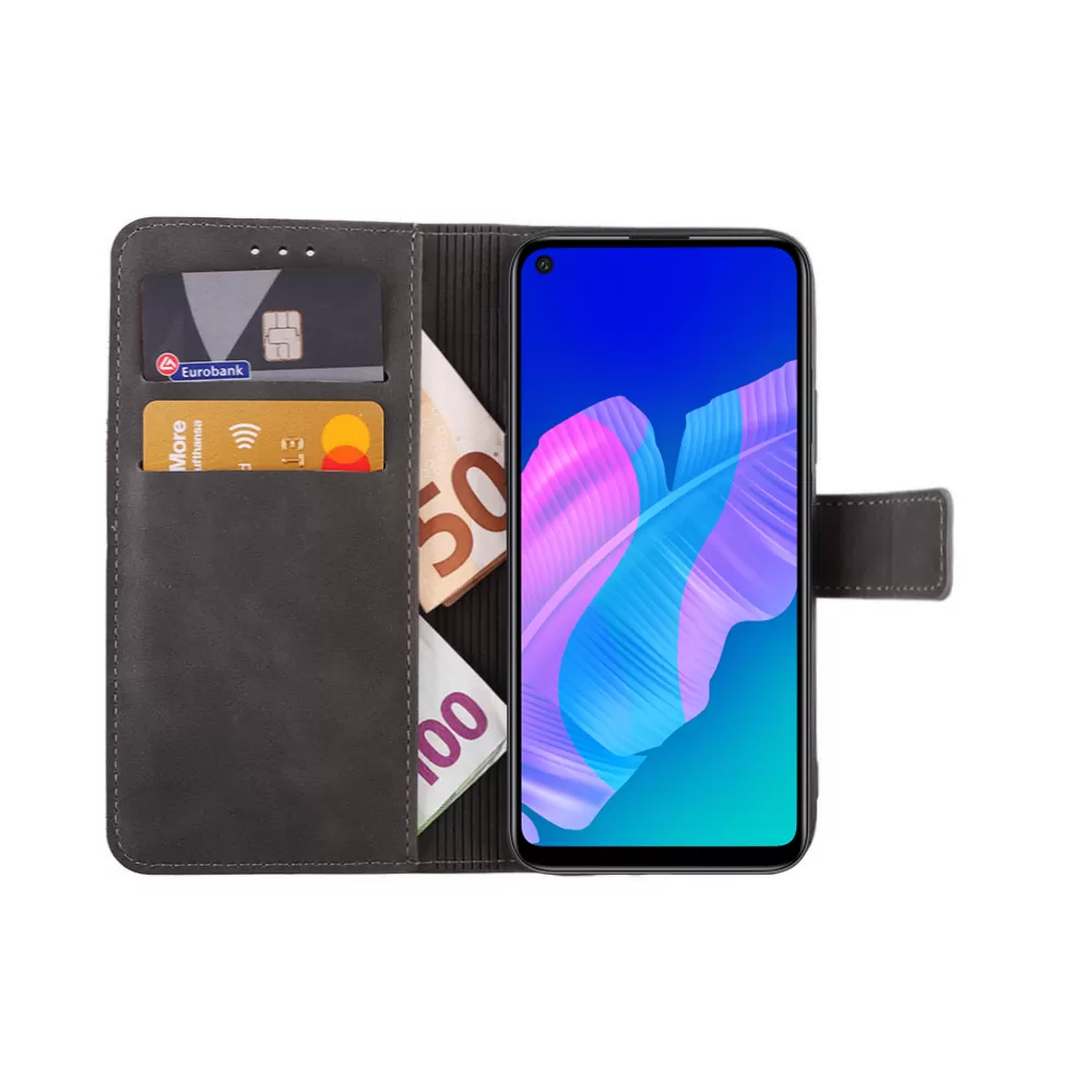 LIME ESSENTIAL ΘΗΚΗ HUAWEI P40 LITE E 6.39in  MAGNET BOOK STAND CLIP GREY - Image 2