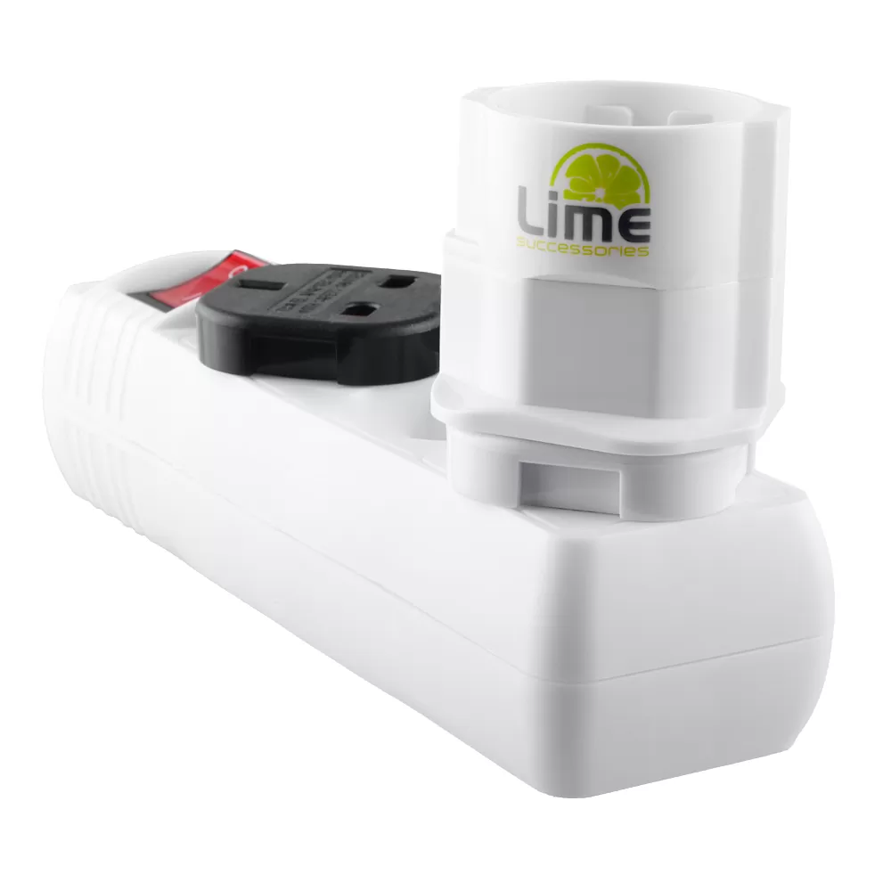 LIME ΑΝΤΑΠΤΟΡΑΣ ΣΟΥΚΟ ΕΥΡΩΠΗΣ FEMALE ΣΕ ΠΡΙΖΑ ΑΓΓΛΙΚΗ 3 PIN MALE ΜΕ ΑΠΟΣΠΩΜΕΝΗ ΑΣΦΑΛΕΙΑ (13A) ΚΑΙ ΠΑΙΔΙΚΗ ΠΡΟΣΤΑΣΙΑ ΑΣΠΡΟΣ - Image 6