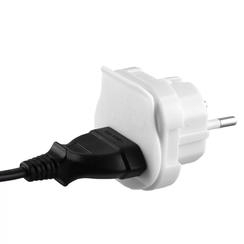 VOLTE-TEL ΠΛΑΣΤΙΚΟΣ ΑΝΤΑΠΤΟΡΑΣ ΕΥΡΩΠΑΙΚΟ 2 PIN FEMALE ΣΕ ΠΡΙΖΑ ΑΓΓΛΙΚΗ 3 PIN MALE ΑΣΠΡΟ - Image 7