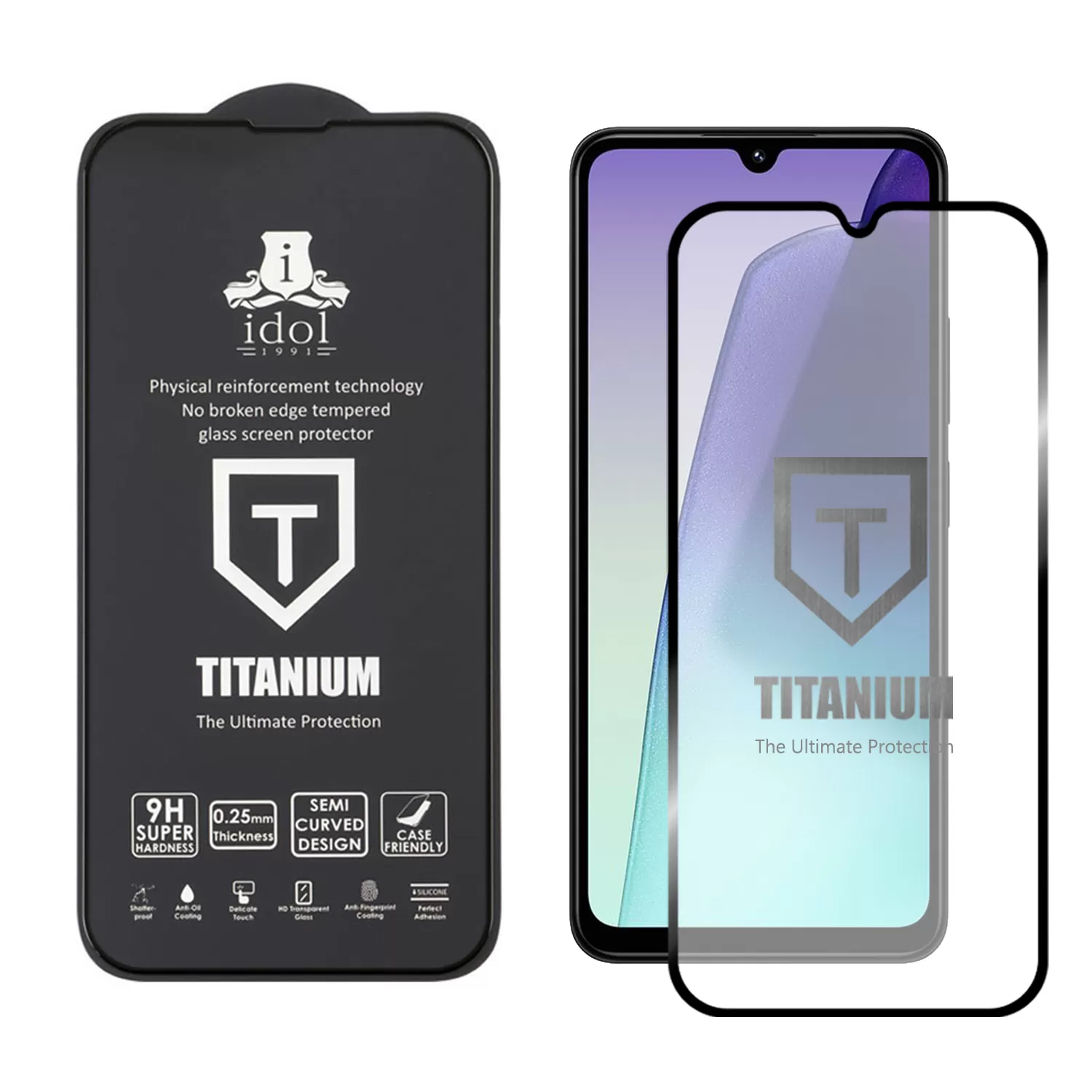 IDOL 1991 TITANIUM TEMPERED GLASS XIAOMI REDMI 14C/ REDMI A4/ POCO C75/ POCO M7 6.88in 9H 0.25mm SEMI CURVED FULL GLUE BLACK - Image 2