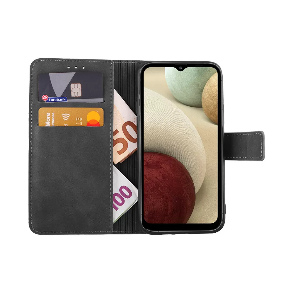 LIME ESSENTIAL ΘΗΚΗ SAMSUNG A12 A125/A12 NACHO A127 6.5in  MAGNET BOOK STAND CLIP GREY - Image 2