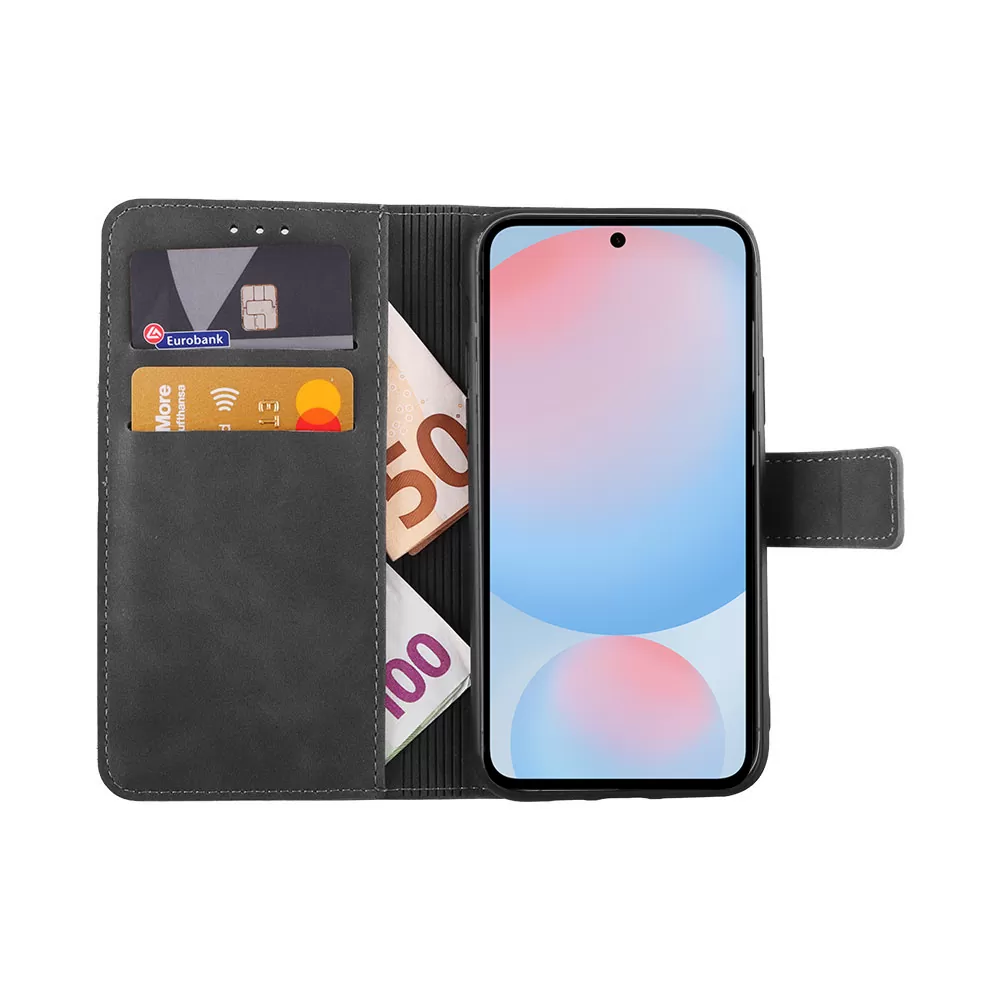 LIME ESSENTIAL ΘΗΚΗ SAMSUNG S24 FE 5G S721 6.7in  MAGNET BOOK STAND CLIP GREY - Image 2