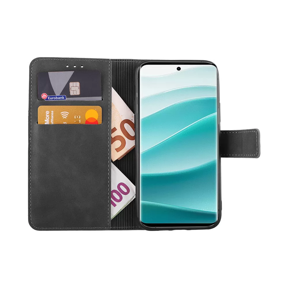 LIME ESSENTIAL ΘΗΚΗ XIAOMI REDMI NOTE 14 PRO 5G/POCO X7 6.67in  MAGNET BOOK CLIP STAND GREY - Image 2