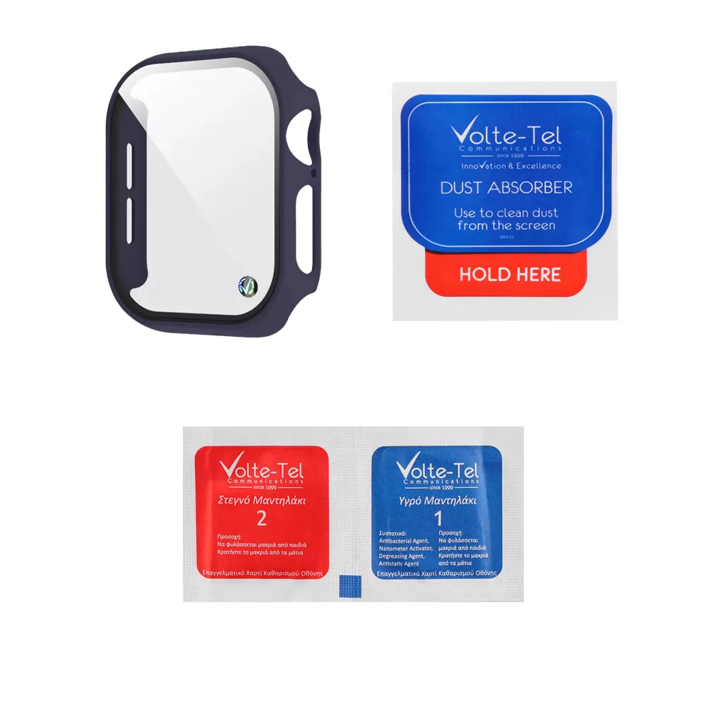 VOLTE-TEL PC EDGE COVER TEMPERED GLASS APPLE WATCH 10/ WATCH 11 42mm 1.77in 9H 0.30mm WITH KEY 3D FULL GLUE FULL COVER MIDNIGHT - Image 3