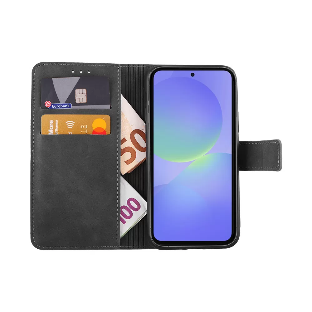 LIME ESSENTIAL ΘΗΚΗ SAMSUNG A36 5G A366 6.7in  MAGNET BOOK STAND CLIP GREY - Image 2