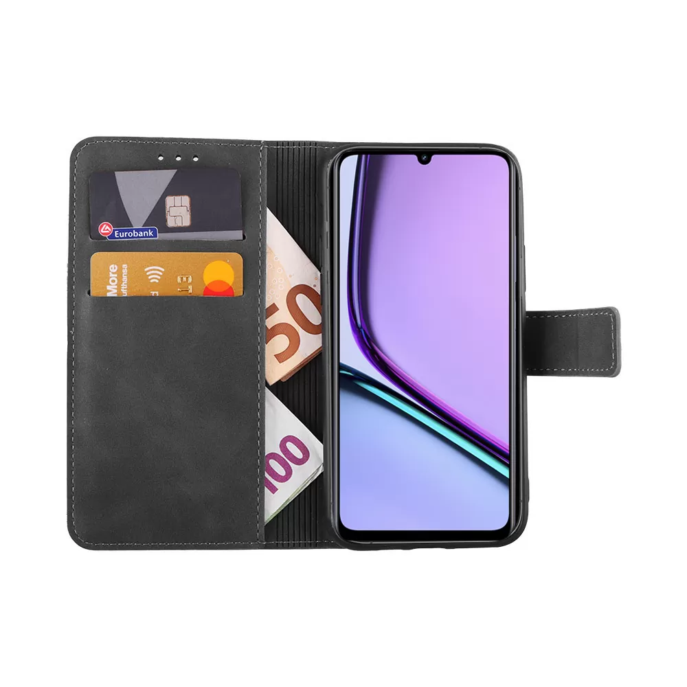 LIME ESSENTIAL ΘΗΚΗ REALME NOTE 60 6.74in  MAGNET BOOK STAND CLIP GREY - Image 2