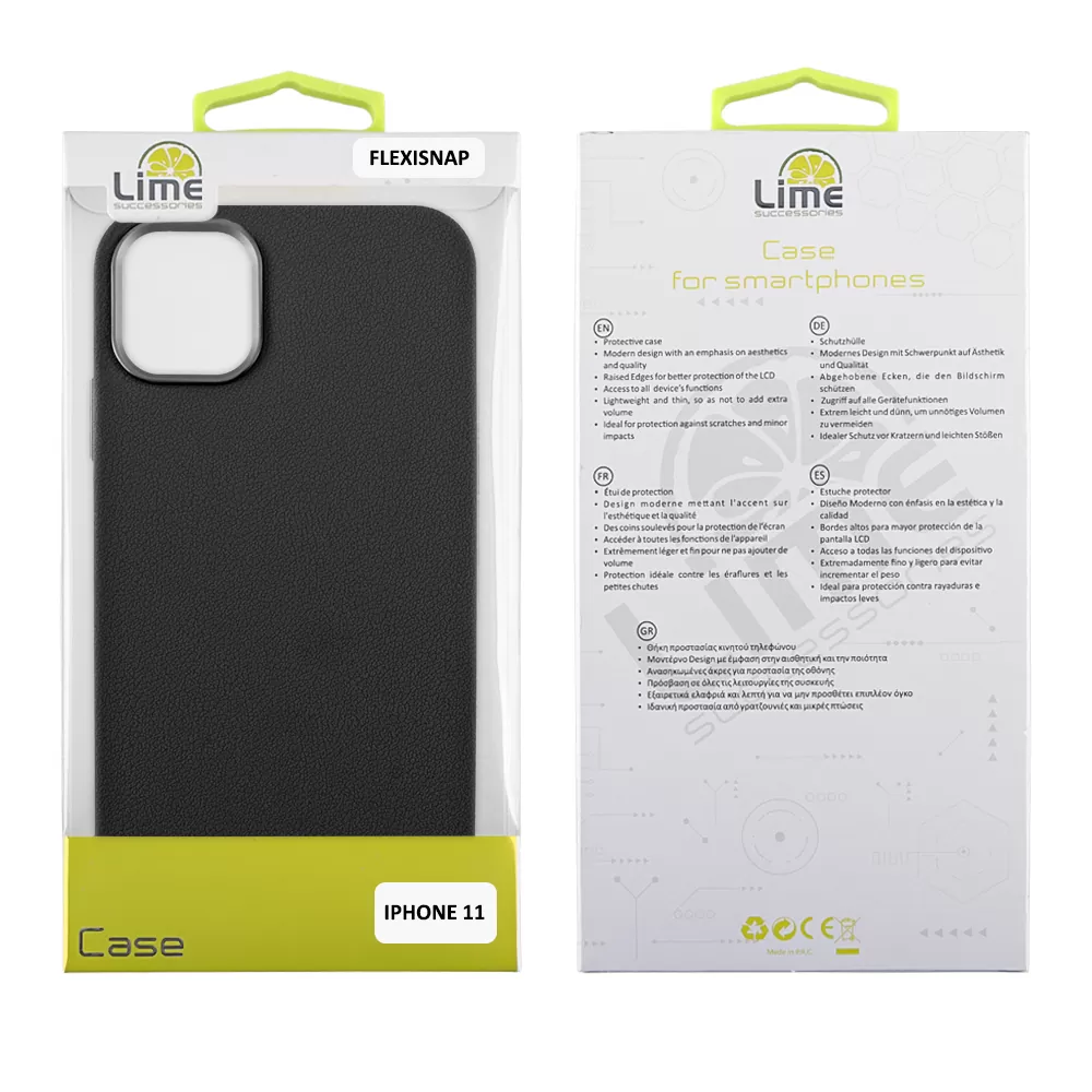 LIME FLEXISNAP TPU ΘΗΚΗ IPHONE 11 6.1in CAMERA GUARD BLACK - Image 4