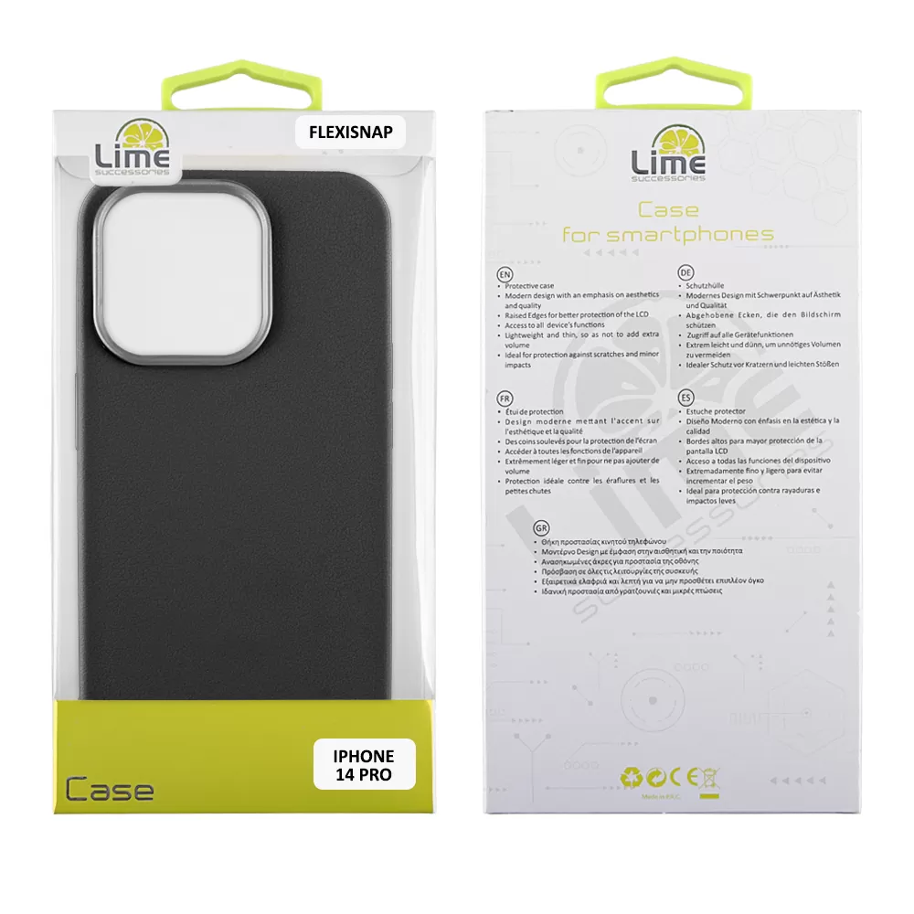 LIME FLEXISNAP TPU ΘΗΚΗ IPHONE 14 PRO 6.1in CAMERA GUARD BLACK - Image 4