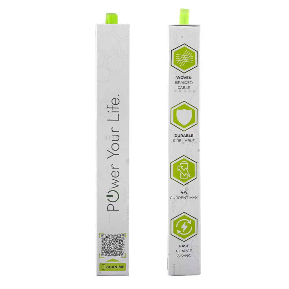 LIME USB-C TYPE C TO USB-C TYPE C 4A ΦΟΡΤΙΣΗΣ-DATA DURABLE BRAIDED 1m LBCC01 68W WHITE - Image 7